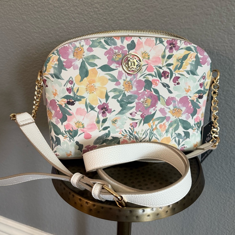 Nanette Lepore Floral Dellia Crossbody Bag with Gold Chain